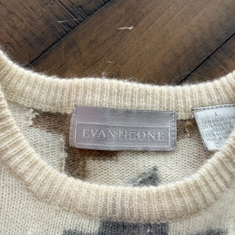 Evan Picone VTG Lambswool Angora Sweater Women's L Lightweight Sleeveless - Picture 6 of 6